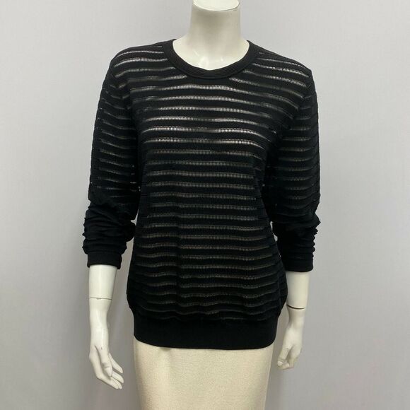Sandro Paris Sweater Top Black Sheer Sexy Style Size 3‎ - Picture 1 of 7